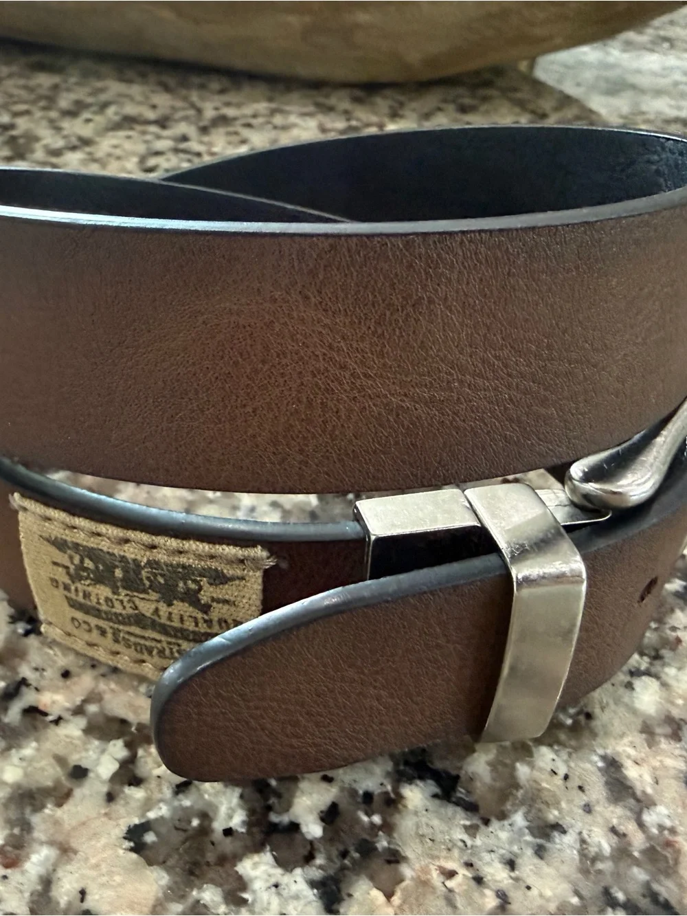 Boys Classic Reverable Brown/Black Belt with Silver Buckle